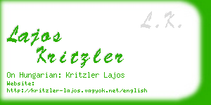 lajos kritzler business card